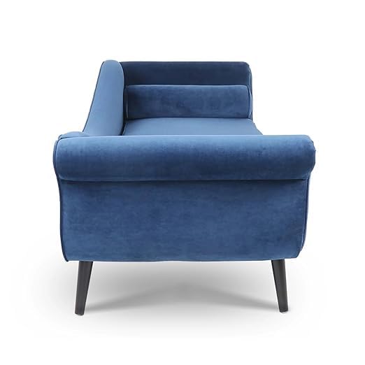 Image of 2-Seater Settee Sofa Diwan Couch Chaise Lounge for Home and Living Room | (Blue Kulfi, Large)