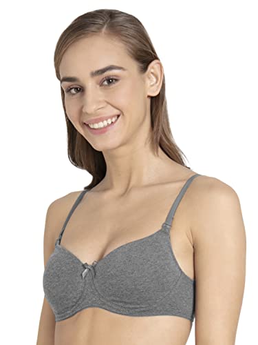 Jockey FE23 Women's Wirefree Padded Super Combed Cotton Elastane Stretch Medium Coverage Multiway Styling T-Shirt Bra with Detachable Straps - Image 3