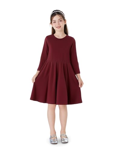 PATPAT Mädchenkleider Langarm - Prinzessin Kleid für Mädchen Grundmodell...