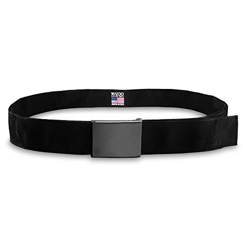 Wazoo Survival Gear Cache Belt, Anti-Theft Everyday Carry Belt For Travel And Outdoors - Tsa Compliant, Stainless-Steel Buckle With Bottle Opener & Hidden Sleeve, Made In Usa (Black, Large) #TOP2