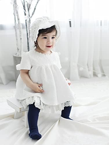 Whyme 1 Pcs Newborn Baby Girls Lace Tights, 2-4T Infant Toddler Ruffle Bottom Cotton Long Stocking Leggings (2-4T, Navy Blue)