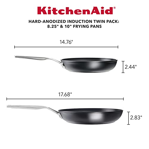 Image of KitchenAid Hard-Anodized Induction Nonstick Frying Pan Set, 2-Piece, Black