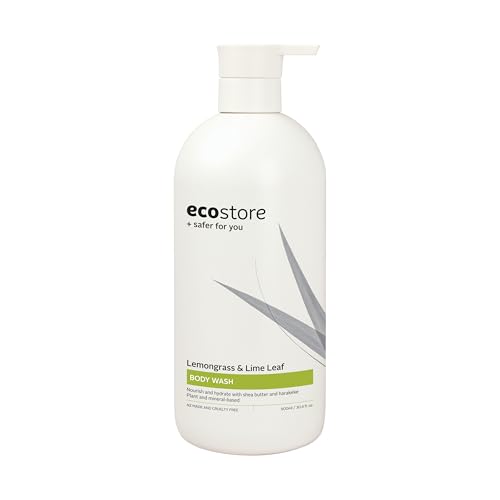 Ecostore Body Wash Lemongrass & Lime Leaf 900ml Pump NEW Gently cleanses and nourishes, Skin pH-balanced, Plant & mineral-based, Natural fragrance, For all skin types, Large size: 30.4 Fl Oz