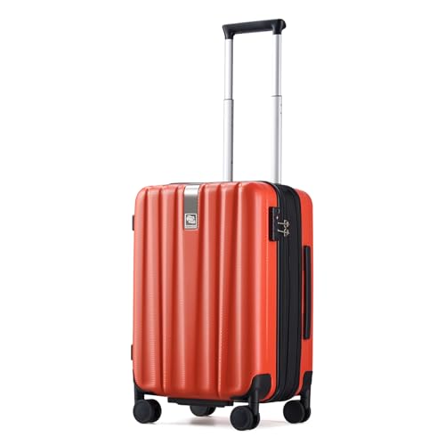 Image of Hanke 20 Inch Expandable Carry on Luggage 22x14x9 Airline Approved Lightweight PC Hard Shell Suitcases with Wheels Tsa Luggage Rolling Suitcase Travel Luggage Bag for Weekender(Orange)