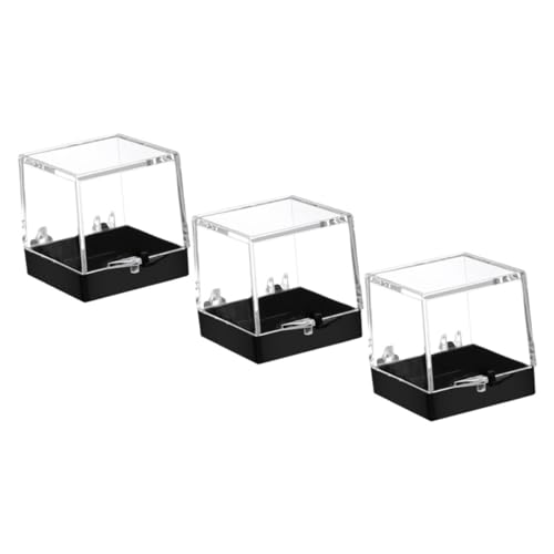 FUNOMOCYA 3pcs Boxes Mineral Standard Box Specimen Storage Case Mineral Specimen Display Case Specimen Container Mineral Specimen Display Boxes Display Container Specimen Case