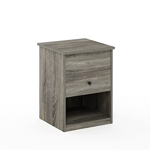 Image of Furinno Jensen Lift Top Nightstand, French Oak Grey