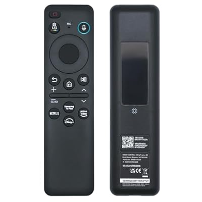 New BN59-01432A TM2360E Solar Voice Remote, USB-C Rechargeable Bluetooth Remote Control with Solar Charging Compatible with Samsung 2023-2024 Neo QLED 8K Smart TVs, HDR Ultra HD - Black