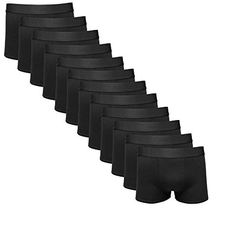 Cueca Infantil Boxer Kit 12 Peças Algodão Cor:Preto;Tamanho:P