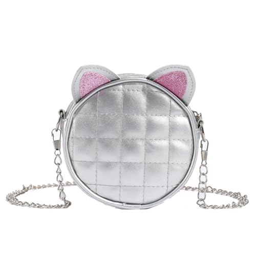 Cute Cat Crossbody Purse for Girls, Small Glitter Cat Ear Shoulder Bag Wallet Pouch Handbag