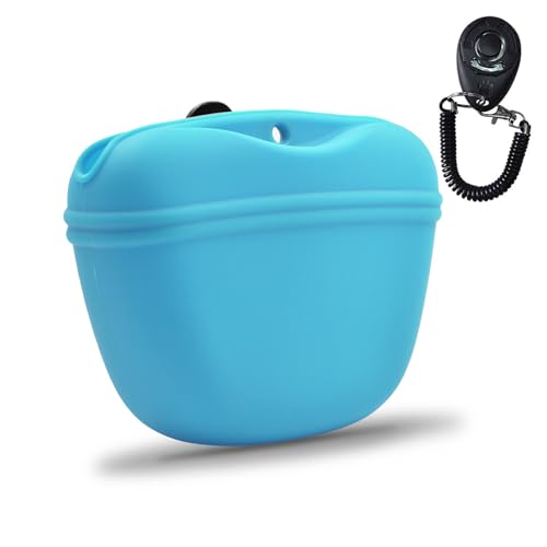 AUDWUD-Leckerli-Beutel aus Silikon-Clip auf tragbarem Trainingsbehälter-praktischer Magnetverschluss und Gürtelclip-BPA-frei