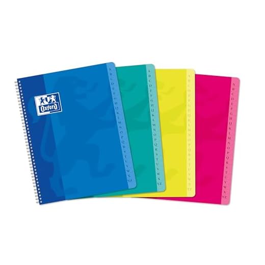Oxford 100101192, Agenda Directorio con Espiral, 17 x 22 cm, 180 páginas, cuadrícula pequeña de 5 x 5, Colores Surtidos