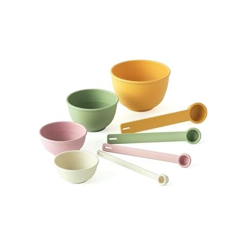 Bamboozle Measuring Duo Set, 8 Piece Set Measuring Cups and Spoons, Made from Sustainable Astrik, Desert Bloom Cover