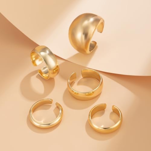 Image of Shining Diva Fashion Combo Set Gold and Silver Plated Rings for Women and Girls Stylish