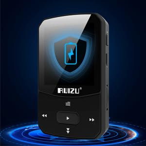 RUIZU X50 Clip Bluetooth mp3-speler 8GB met scherm 30 uur afspeelondersteuning SD-kaart FM Radio Voice Recorder mp3 muziekspeler ( zwart