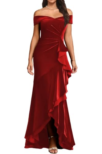 Robe de soirée en velours sirène WQL079 pour sculpter la silhouette