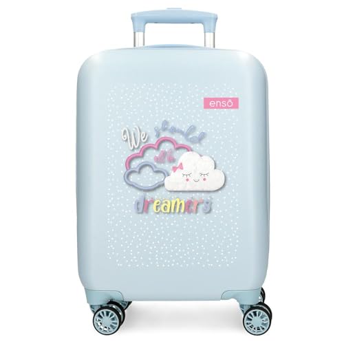 Enso Dreamer Maleta de Cabina Rígida, Azul, 4 Ruedas Dobles