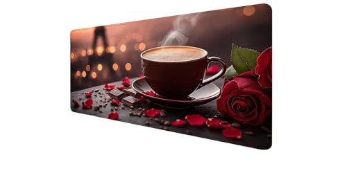 Tapis de souris XXL fleur 700x400x3 mm pour bureau gamer