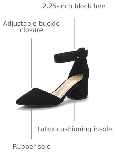 Image of DREAM PAIRS ANNEE Pointed Toe Low Chunky Heels Pump Shoes