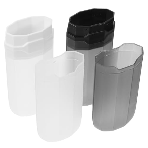 TEMPNAP 2個 携帯に便利な歯ブラシ 歯磨き粉収納ケース 防水密閉設計で清潔保持 透明ブラック ホワイト モダンで軽量な旅行用小型ホルダー