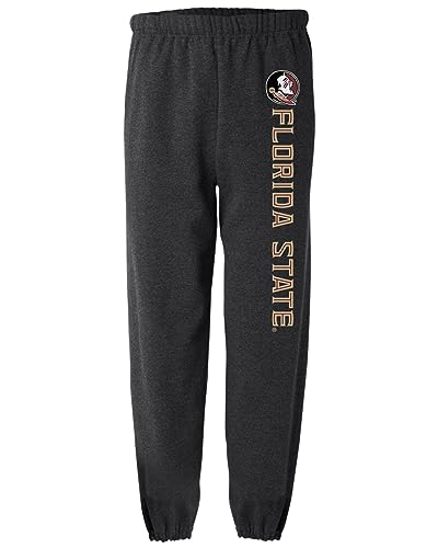 Florida State University Officially Licensed Apparel - Collegiate Name Jogger Sweatpants, Charcoal Heather, Large