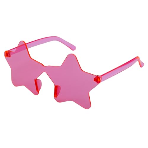 Gafas de Sol en forma de estrella, gafas de sol sin montura, Gafas diseño estrella, Gafas para disfraz, Gafas para fiesta, Gafas despedida de soltero/a, Gafas carnaval, Unisex, Rosa Claro
