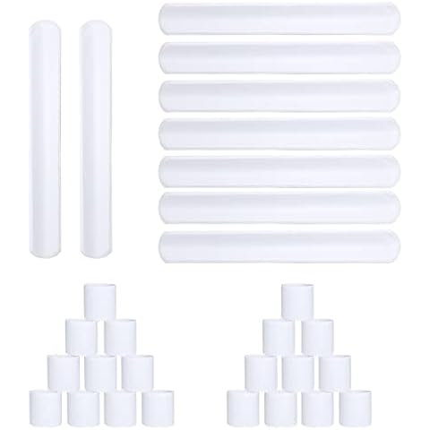 HappyHapi 42 Pack Slap Bracelets White, 8.7 x 1.2 Inch DIY Slap Bands Party Favors for Birthday,Halloween,Christmas, Blank Soft Wristband School Craft Projects, DIY Painting, Corsage, Vinyl Wrapping Cover