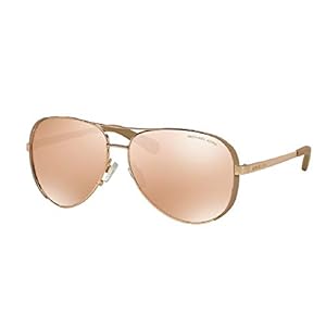 Michael Kors MK5004 Chelsea Aviator Sunglasses Rose Gold w/Gold Mirror (1017/R1) MK 5004 1017R1 59mm Authentic