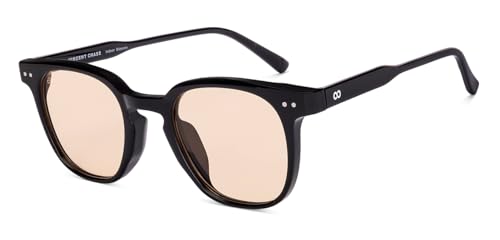 Image of VINCENT CHASE EYEWEAR By Lenskart | Black Yellow Full Rim Oval Sunglasses | Indoor Glasses | 100% Uv Protected | For Men & Women | Large | Vc S16750