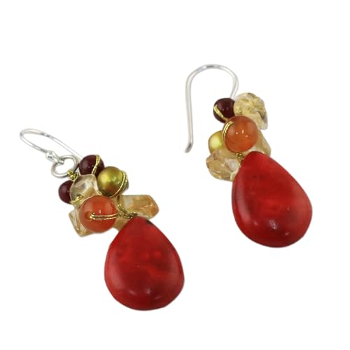 Boucles d'oreilles grappe de Camellia gouttes anti-ternissement perles - 4