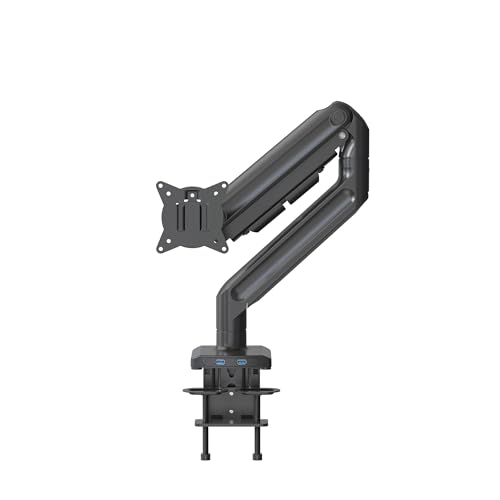 Image of Redragon GMK916 Ultrawide Monitor Mount with USB - Gas Spring Adjustable Arms with VESA 75 /100mm, 15-49 Inch Screen Compatibility, C Clamp & Grommet Base, Cable Management, 44lbs Load Capacity