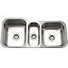Houzer MGT-4120-1 Medallion Gourmet Series Undermount Stainless Steel Triple Bowl Kitchen Sink