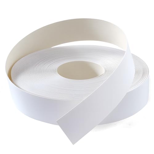 Image of PVC Edge Banding 2 inch x 100ft Veneer Edge Banding White with Hot Melt Adhesive Pre - glued Iron on Edging Tape Trim for Cabinet Plywood Repairs and Furniture Restoration