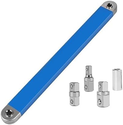 - Heavy Duty Torque Extension Wrench Bar with 3 Socket Adapters – Ratchet Helper Tool for Loosening Stubborn Bolts – Perfect for Car, Bike & Garage Repair