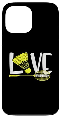 LOVE BADMINTON Cute Racket and Shuttlecock Sports Fan Player X}zP[X iPhone 13 Pro Max p