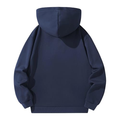 Men's Long Sleeve Hoodies Quarter Button Solid Color Fleece Sweatshirts Fall Winter Casual Loose Athletic Pullover4