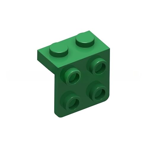 60 Piece Bracket 1 x 2-2 x 2, Green, Compatible with Lego Parts and Pieces