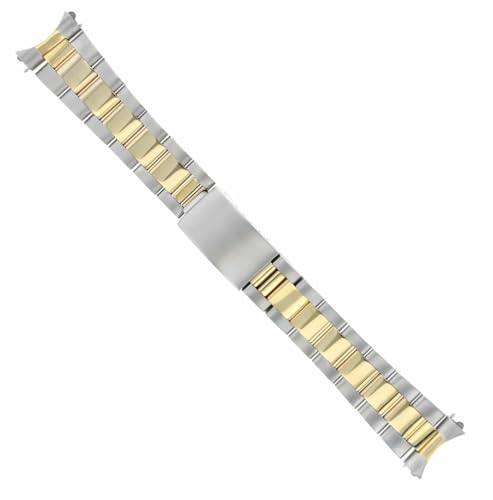 Ewatchparts 17mm Oyster Watch Band Bracelet Compatible With Midsize 31mm Rolex 6627 68273 67513 Two Tone Gold/Stainless Steel