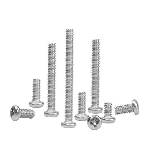 50個 M3 M3.5 長さ 3-50 mmA2 304 ステンレススチール クロスラウンドパンヘッドスクリューボルト直径(20mm,M3 (50Pcs))