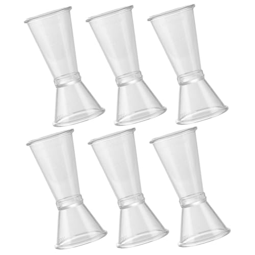 Cabilock Efficient Cocktail Making Double Jigger Measure Cups Plastic Ounce Cups Double Sided Jigger for Bar Lightweight and Sturdy