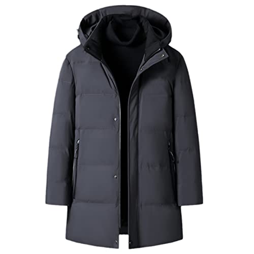 Veste d'hiver en duvet de canard homme contre le froid doudoune épaisse grise 6XL