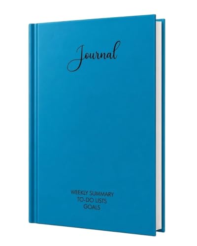 Image of Unruled Premium Hardcover Journal Notebook | Weekly Summary, To-Do Lists & Goal Planner | Undated Productivity Journal | A5 Size, Smooth Writing Pages | 100gsm Thick Paper, 80 Sheets /160 Pages Per Book | Elegant Notebook for Work, Study & Personal Planning (SKY BLUE, Unruled)