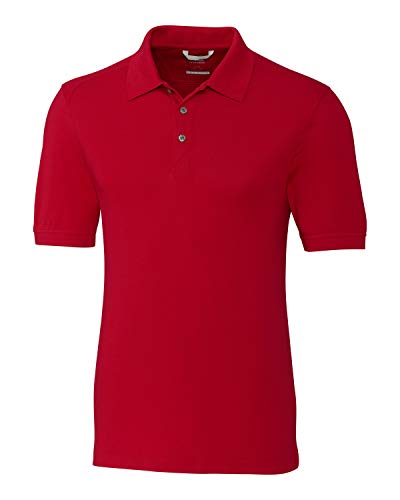 Polo anti-UV homme Cutter & Buck 35+UPF manches courtes en coton rouge 3XL