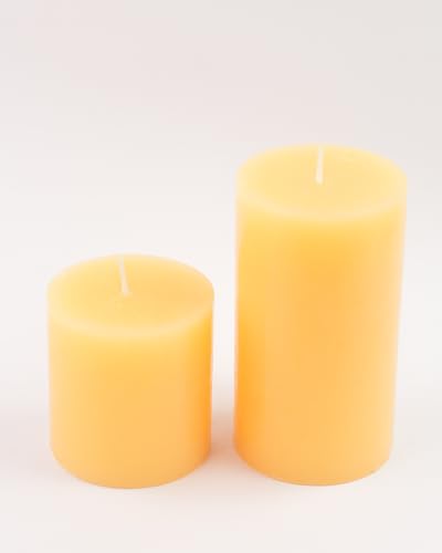 AuraDecor Highly Fragrance Pillar Candle 2.75x3Inch & 2.75x5Inch Set of 2 | Scented Votive Candle | Home Decor Candle | Decoration Candle | Spa Candle (Jasmine, Set of 2)