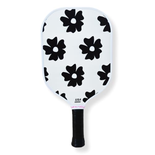 Let’s Rally USAPA Approved Fiberglass Pickleball Paddle – Cute Pickleball Paddle for Women, Indoor & Outdoor Pickleball Rackets (Flower Power)