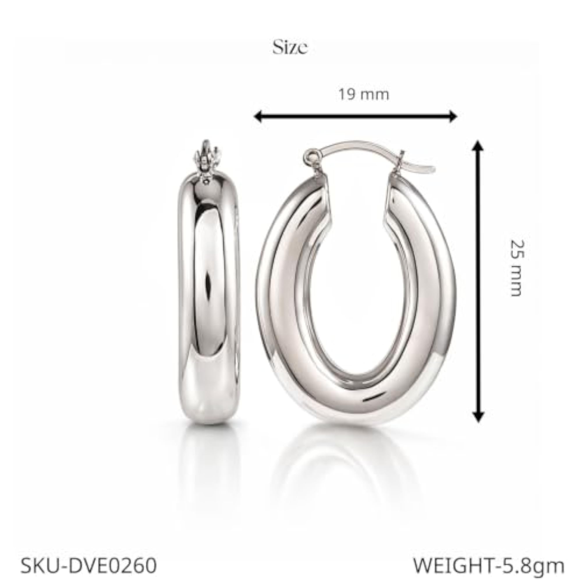 Women's Tube Hoop Earrings, Classic Round Design