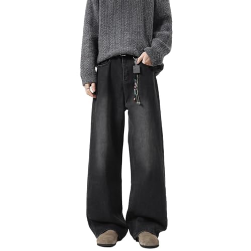 Men's American White Denim Jeans Straight Wide Leg