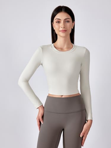 Image of ABOCIW Women Twist Back Workout Top with Built in Bra Cap Sleeve Pilates Yoga Crop Top Athletic Gym Shirt
