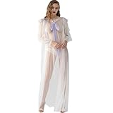 Materiale: questa camicia da notte a rete lunga è realizzata in poliestere 95%, spandex 5%; pizzo e rete elastica, il tessuto di alta qualità è liscio, trasparente, morbido e traspirante, offre un'esperienza di utilizzo confortevole;