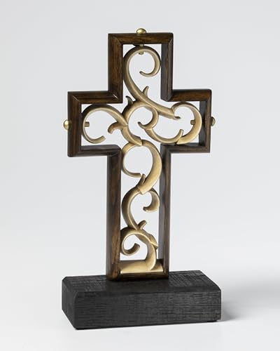 Stunning Umber Hardwood Wedding Unity Cross® with Vintage Ivory Color;