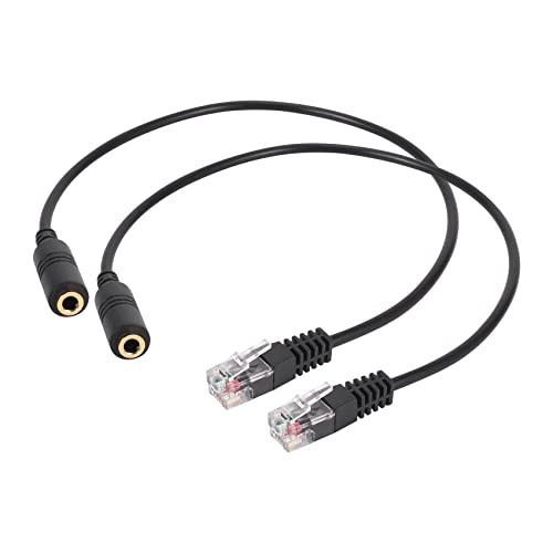 Adaptador cable 3.5mm stereo a RJ9 macho hembra x2 miniatura 1